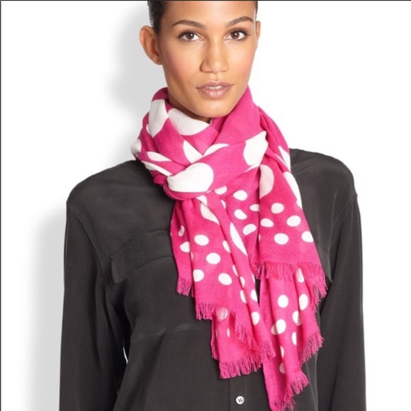 kate spade Accessories - Kate Spade | Hot Pink Polka Dot Scarf